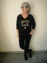 Pull inscriptions dorées Edition limitée l 1 vue de porté l Tilleulmenthe mode boutique de vêtements femme en ligne