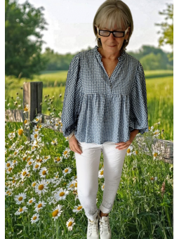 Blouse ample imprimé Vichy l 4 vue boutons l Tilleulmenthe mode boutique de vêtements femme en ligne
