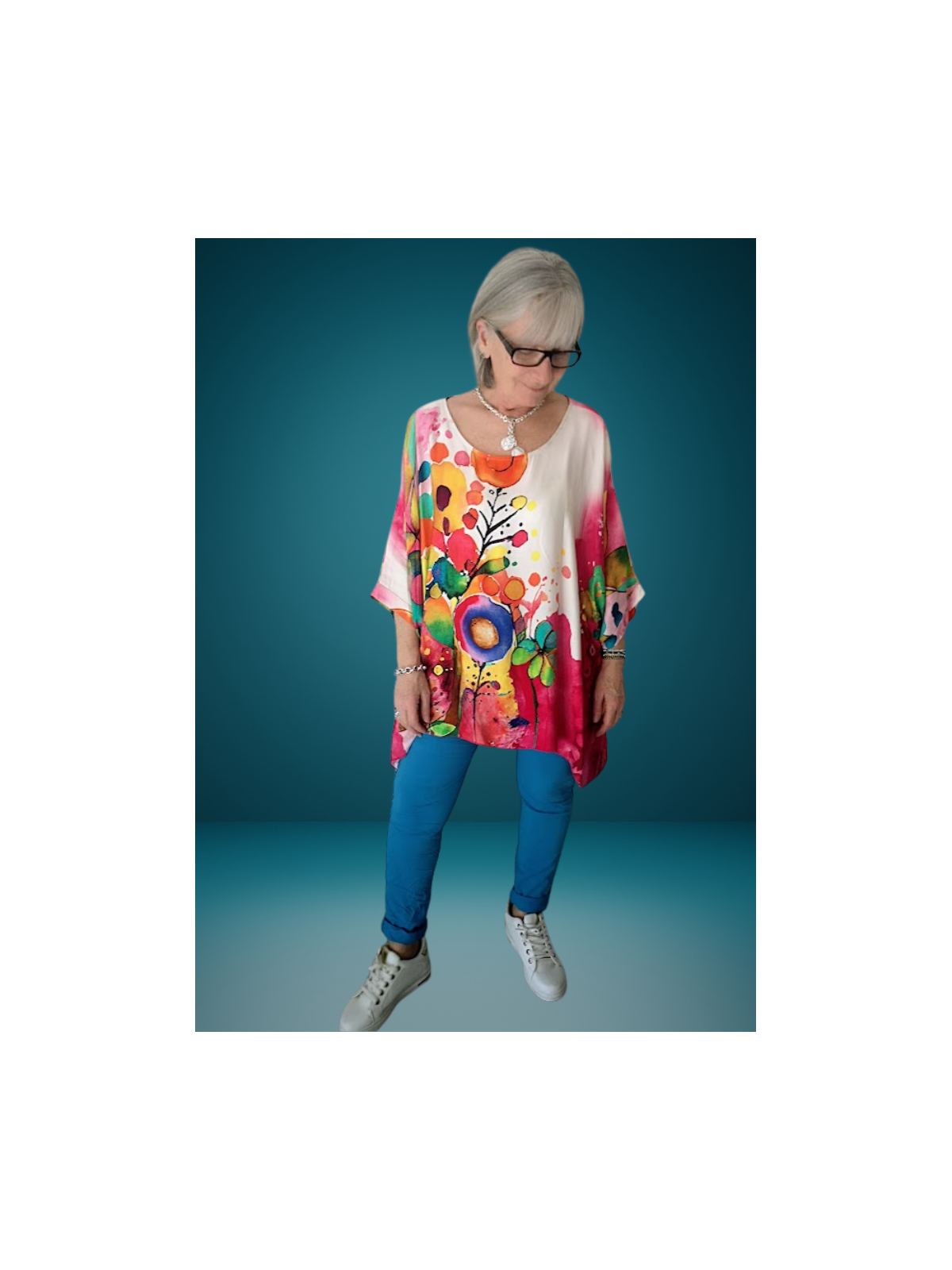 Haut coloré manches mi-longues l 1 vue de face l Tilleulmenthe mode boutique de vêtements femme en ligne