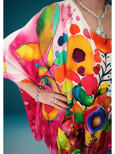 Haut manches longues imprimé fleuri l 4 vue motif coloré l Tilleulmenthe mode boutique de vêtements femme en ligne