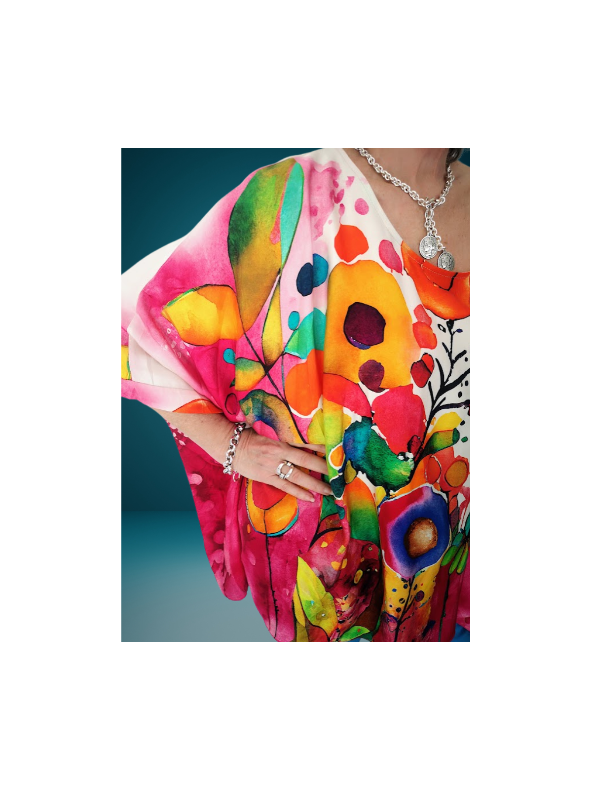 Haut manches longues imprimé fleuri l 4 vue motif coloré l Tilleulmenthe mode boutique de vêtements femme en ligne