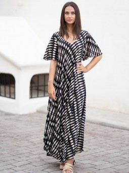 Robe longue à motifs Isla Bonita l 1 vue portée l Tilleulmenthe mode boutique de vêtements femme en ligne