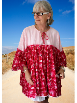 Blouse ample rosée l'Eté de Jeanne l 1 vue portée l Tilleulmenthe mode boutique de vêtements femme en ligne