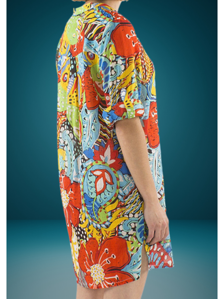 Tunique ample ultra colorée à motifs l 3 vue de dos l Tilleulmenthe mode boutique de vêtements femme en ligne