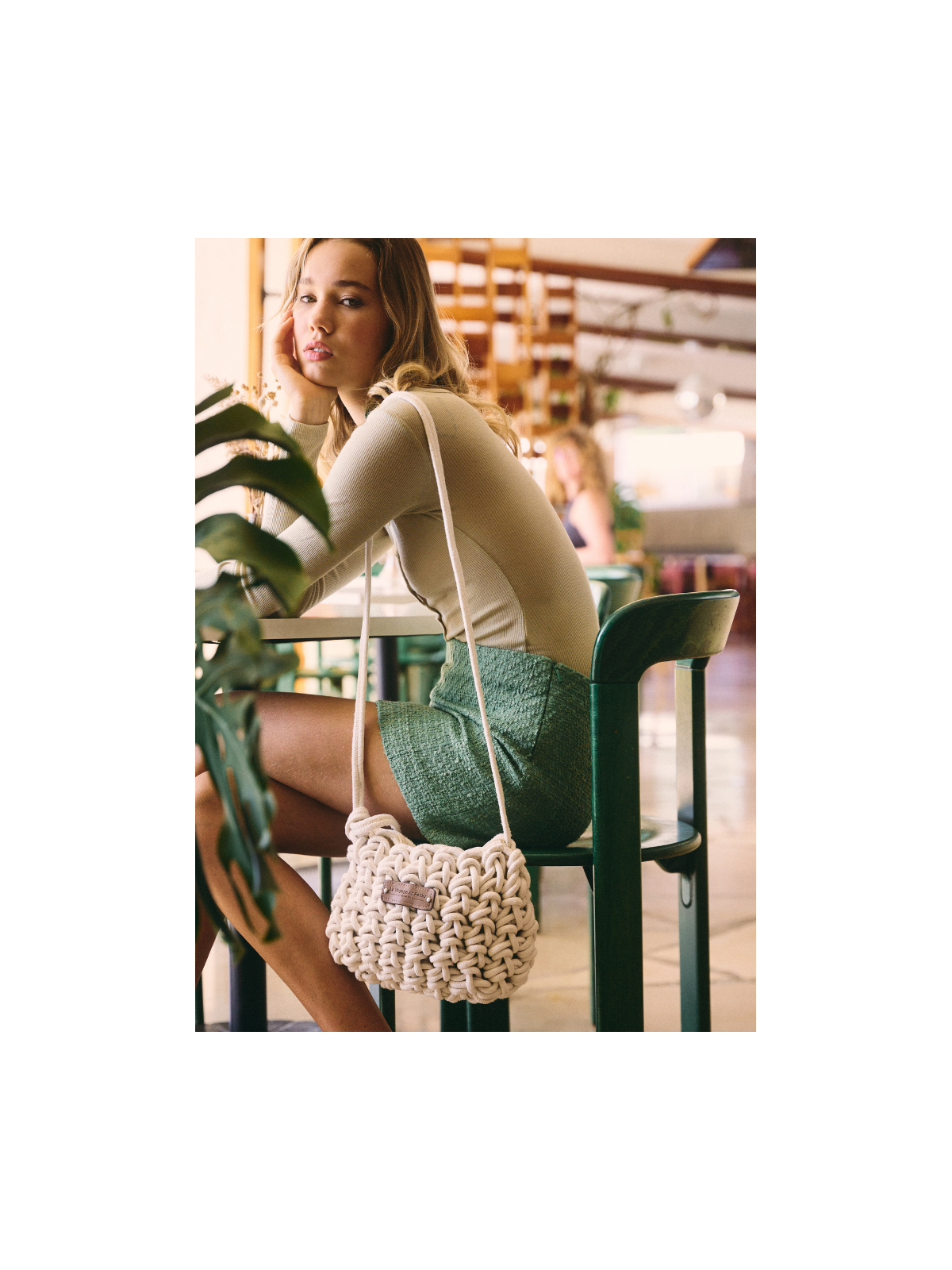 Sac en corde Le Voyage en Panier l 1 vue portée l Tilleulmenthe mode boutique de vêtements femme en ligne