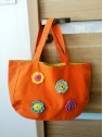 Sac à main femme anis et orange avec broderies fleurs l 1 vue fleurs l Tilleulmenthe mode boutique de vêtements femme en ligne