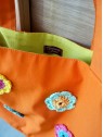Sac réversible vert anis et orange  avec fleurs crochet l 3 vue tissu l Tilleulmenthe mode boutique de vêtements femme en ligne