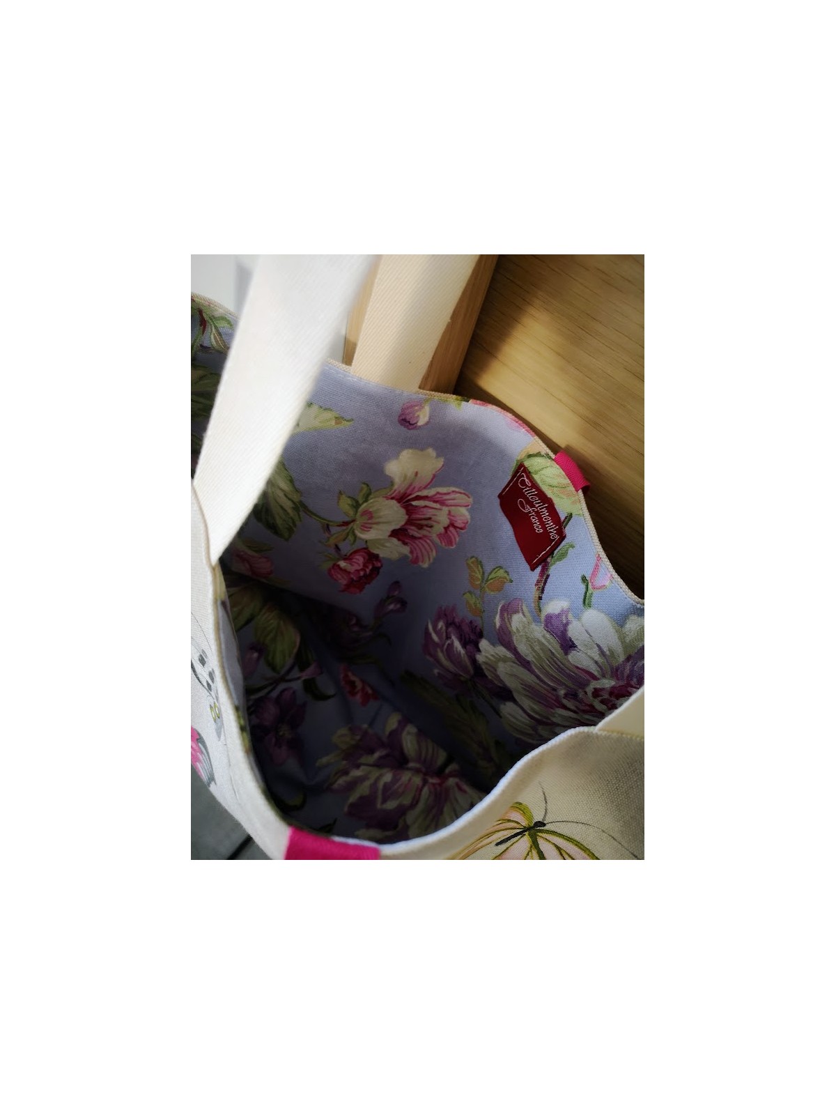 Sac interieur fleuri en coton l 4 vue interieur l Tilleulmenthe mode boutique de vêtements femme en ligne