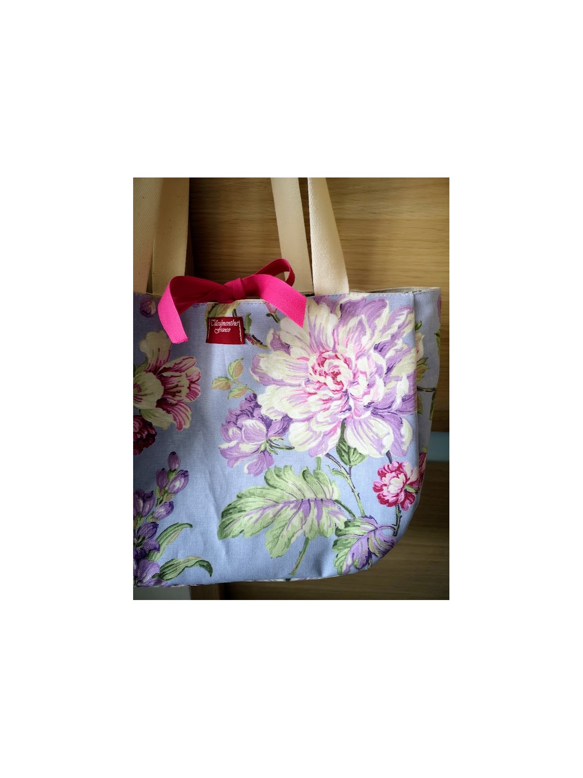 Sac femme coton motif fleuri avec noeud rose l 6 vue fleurs l Tilleulmenthe mode boutique de vêtements femme en ligne