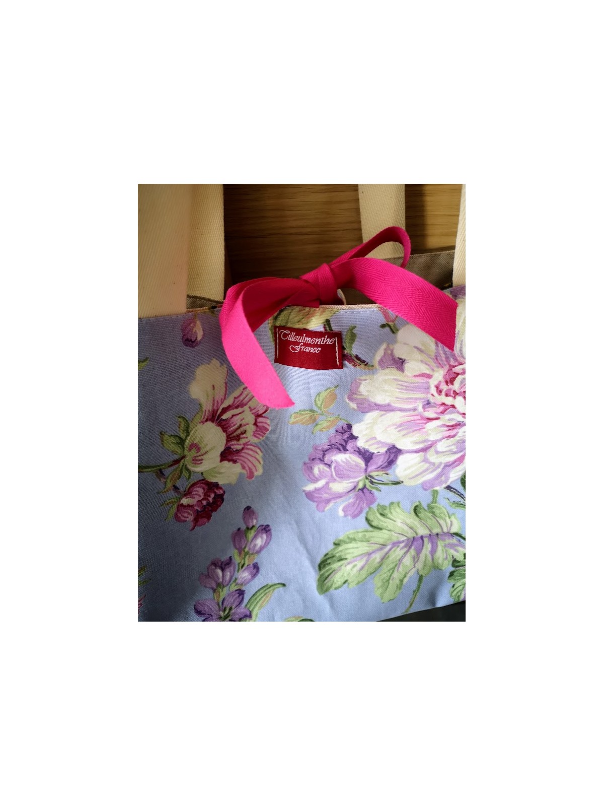 Sac colorée avec fleurs et papillon en coton l 7 vue rapprochée l Tilleulmenthe mode boutique de vêtements femme en ligne
