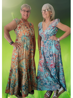 Robe longue fluide à imprimés ; 1 vue déclinaisons l Tilleulmenthe mode boutique de vêtements femme en ligne