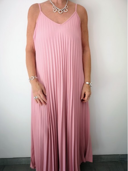 Robe à bretelles femme plissée l 5 vue couleur rose l Tilleulmenthe mode boutique de vêtements femme en ligne