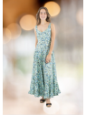 Robe longue verte à volants l 3 vue portée l Tilleulmenthe mode boutique de vêtements femme en ligne