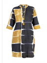 Robe tunique Bagatelle moutarde et noire l 2 vue imprimé l Tilleulmethe mode boutique de vêtements femme en ligne