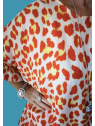 Blouse orange avec imprimé léopard l 3 vue motifs léopard l Tilleulmenthe mode boutique de vêtements femme en ligne