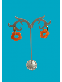 Boucles d'oreille orange et acier doré l 1 vue de face l Tilleulmenthe mode boutique de vêtements femme en ligne