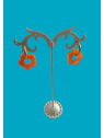 Boucles d'oreille orange et acier doré l 1 vue de face l Tilleulmenthe mode boutique de vêtements femme en ligne