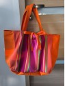 Sac rayé orange et rose création Tilleulmenthe mode l 2 vue résersible l Tilleulmenthe mode boutique de vêtements femme en ligne