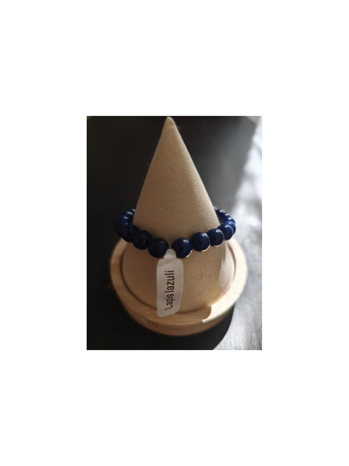 Bracelet bleu pierre Lapis Lazuli l 1 vue portée l Tilleulmenthe mode boutique de vêtements femme en ligne