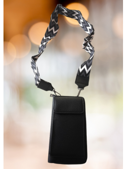 Pochette téléphone avec bandoulière réglable à motifs l 1 vue de face l Tilleulmenthe mode boutique de vêtements femme en ligne