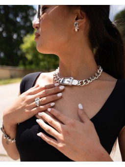 Collier ras de cou plaqué argent marque Ciclon l 1 vue porté l Tilleulmenthe mode boutique de vêtements femme en ligne