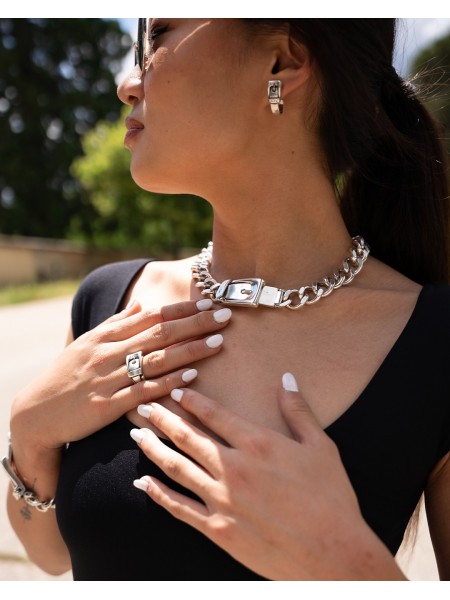 Collier ras de cou plaqué argent marque Ciclon l 1 vue porté l Tilleulmenthe mode boutique de vêtements femme en ligne