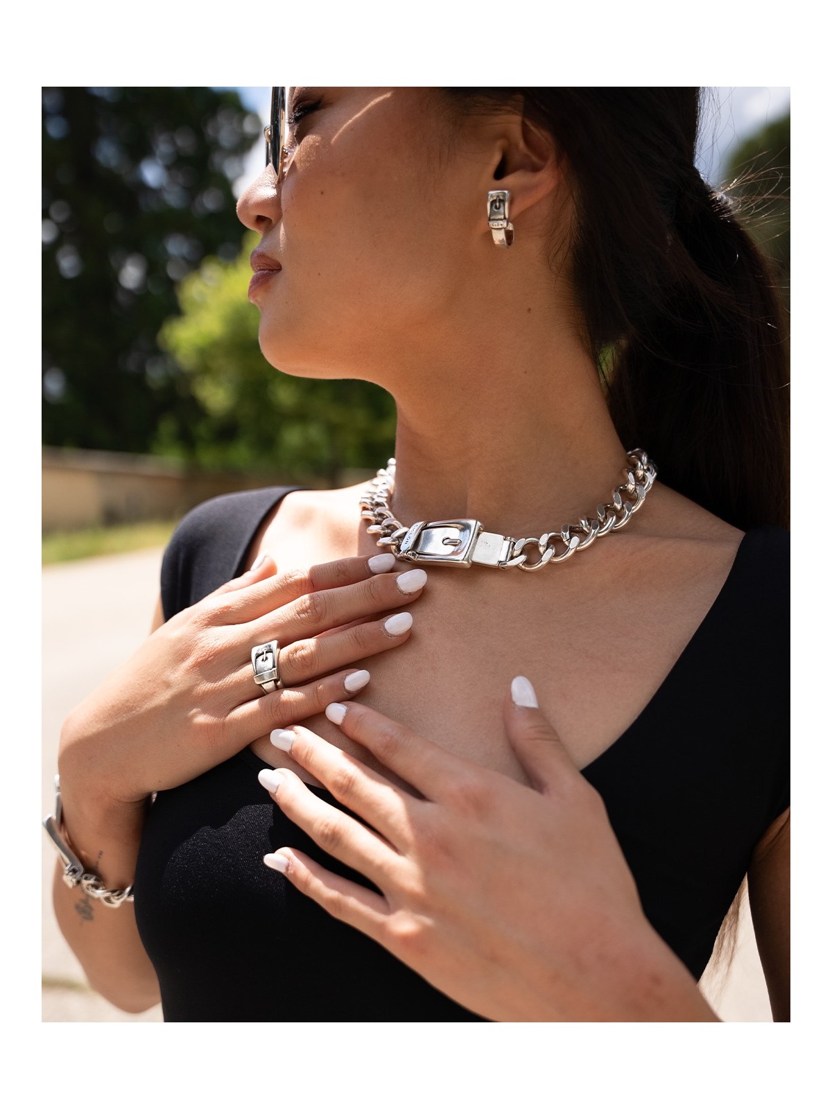 Collier ras de cou plaqué argent marque Ciclon l 1 vue porté l Tilleulmenthe mode boutique de vêtements femme en ligne