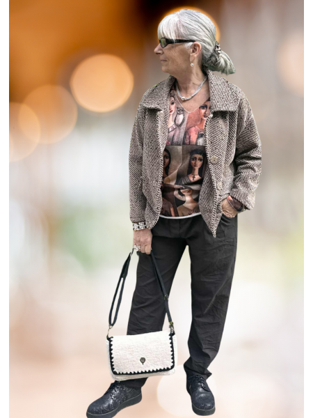 Sac à main blanc effet moumoute l 2 vue porté l Tilleulmenthe mode boutique de vêtements femme en ligne