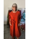 Robe longue 100% Coton couleur terracota l 1 vue de face l Tilleulmenthe mode boutique de vêtements femme en ligne