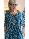 Robe longue bleue à fleurs l 2 vue fleurs bleues l Tilleulmenthe mode boutique de vêtements femme en ligne