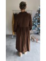 Robe longue manches longues en Coton l 2 vue couleur marron l Tilleulmenthe mode boutique de vêtements femme en ligne