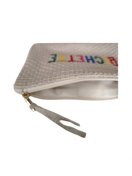Pochette zippée brodée bichette l 2 vue rapprochée l Tilleulmenthe mode boutique de vêtements femme en ligne