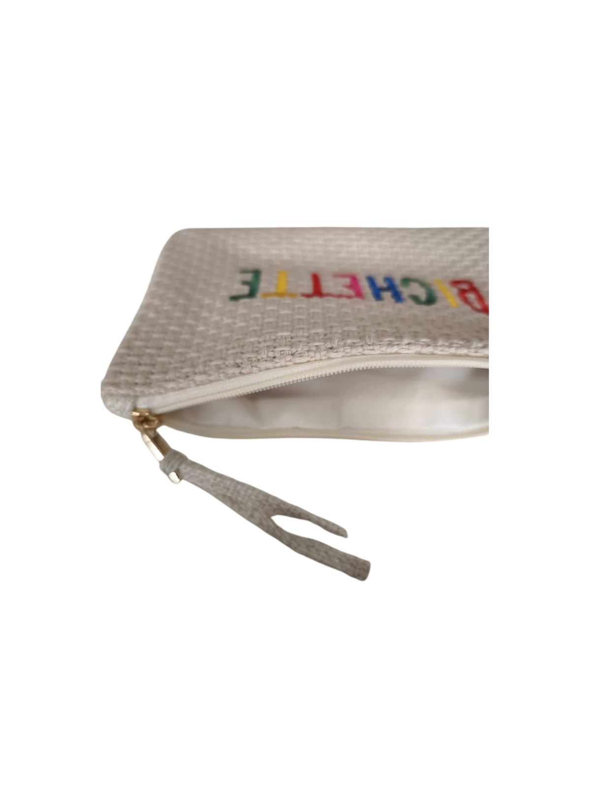 Pochette zippée brodée bichette l 2 vue rapprochée l Tilleulmenthe mode boutique de vêtements femme en ligne