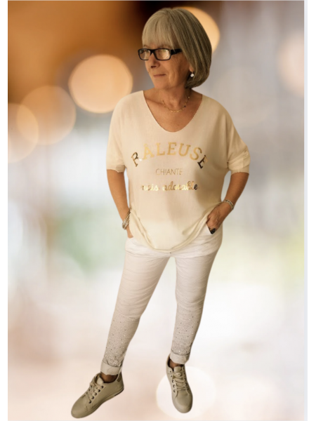 T-shirt blanc manches longues râleuse l 5 vue porté l Tilleulmenthe mode boutique de vêtements femme en ligne