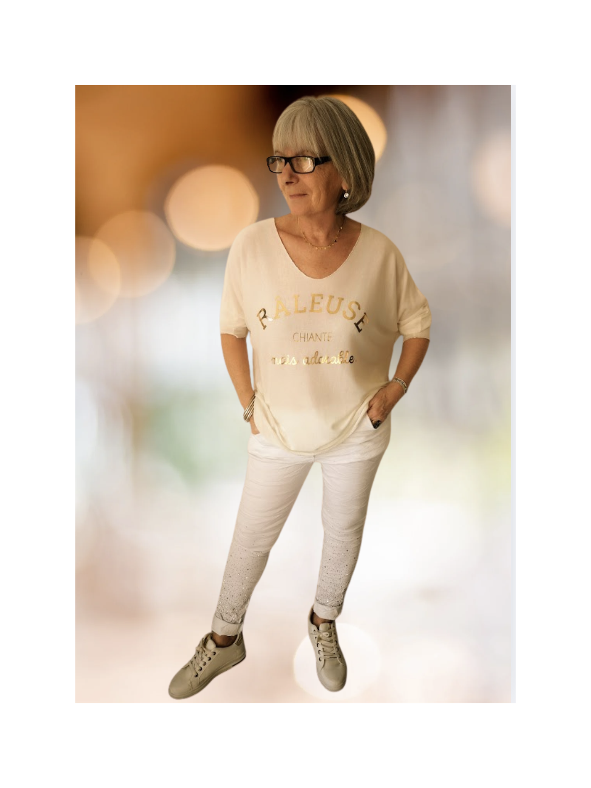 T-shirt blanc manches longues râleuse l 5 vue porté l Tilleulmenthe mode boutique de vêtements femme en ligne