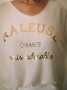 T-shirt râleuse blanc et doré l 6 vue rapprochée l Tilleulmenthe mode boutique de vêtements femme en ligne