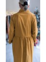 Robe femme couleur moutarde 100% Coton l 2 vue de dos l Tilleulmenthe mode boutique de vêtements femme en ligne