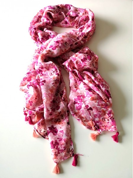 Foulard rose femme à imprimé l 1 vue de face l Tilleulmenthe mode boutique de vêtements femme en ligne