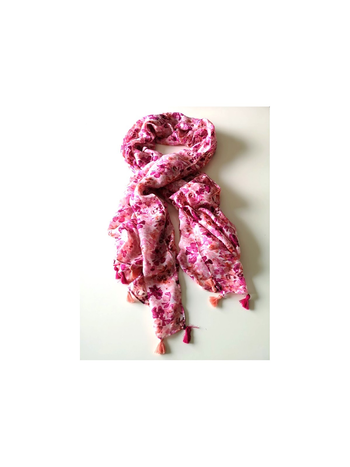 Foulard rose femme à imprimé l 1 vue de face l Tilleulmenthe mode boutique de vêtements femme en ligne
