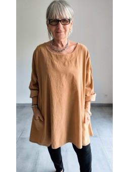 Blouse camel manches longues l 5 vue portée l Tilleulmenthe mode boutique de vêtements femme en ligne