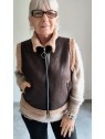 Gilet sans manche imitation cuir et moumoute l 1 vue portée l Tilleulmenthe mode boutique de vêtements femme en ligne