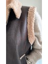 Veste sans manche imitation cuir marron l 3 vue moumoute l Tilleulmenthe mode boutique de vêtements femme en ligne
