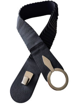 Ceinture noire et argent l 1 vue de face l Tilleulmenthe mode boutique de vêtements femme en ligne