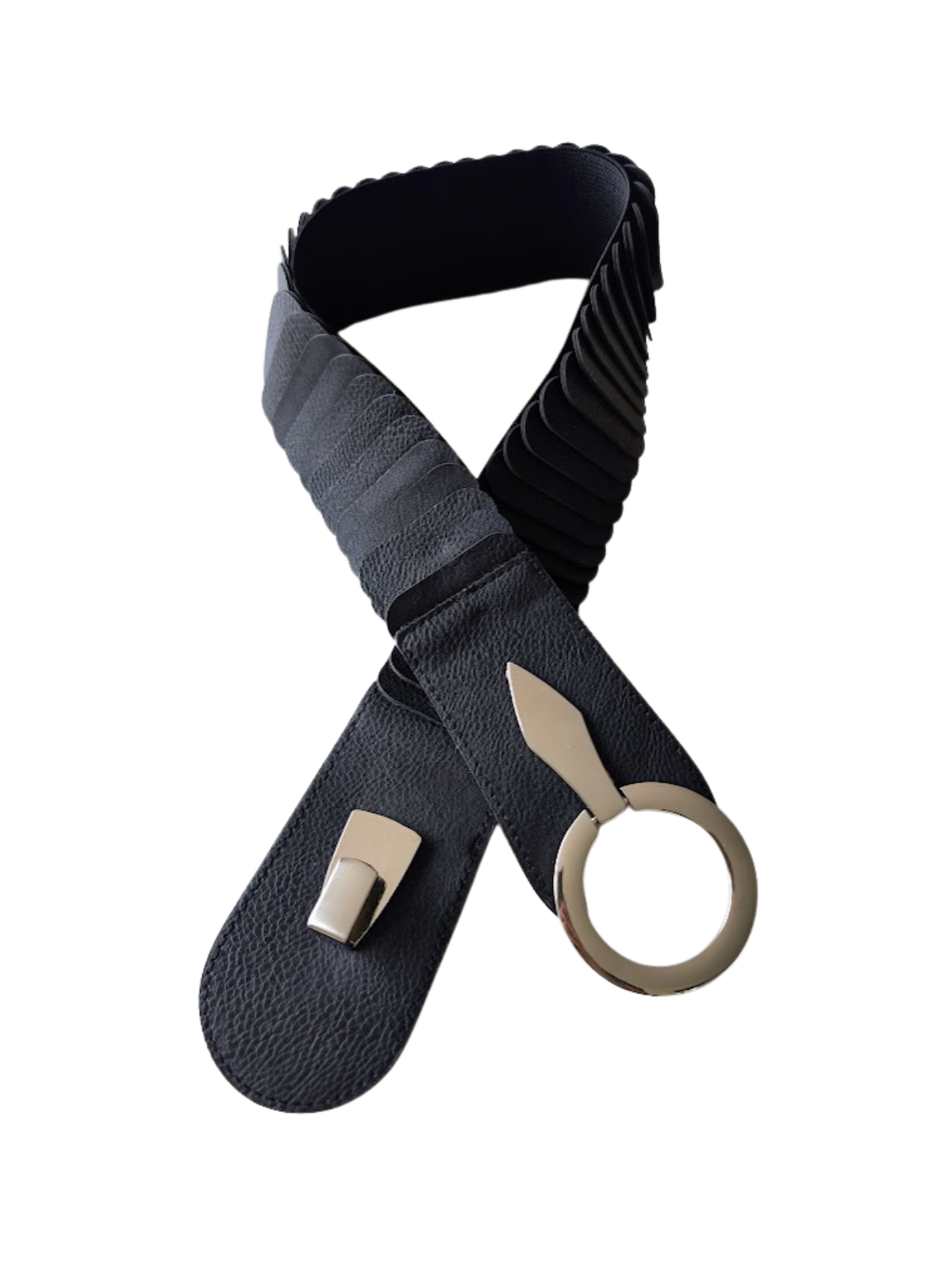 Ceinture noire et argent l 1 vue de face l Tilleulmenthe mode boutique de vêtements femme en ligne