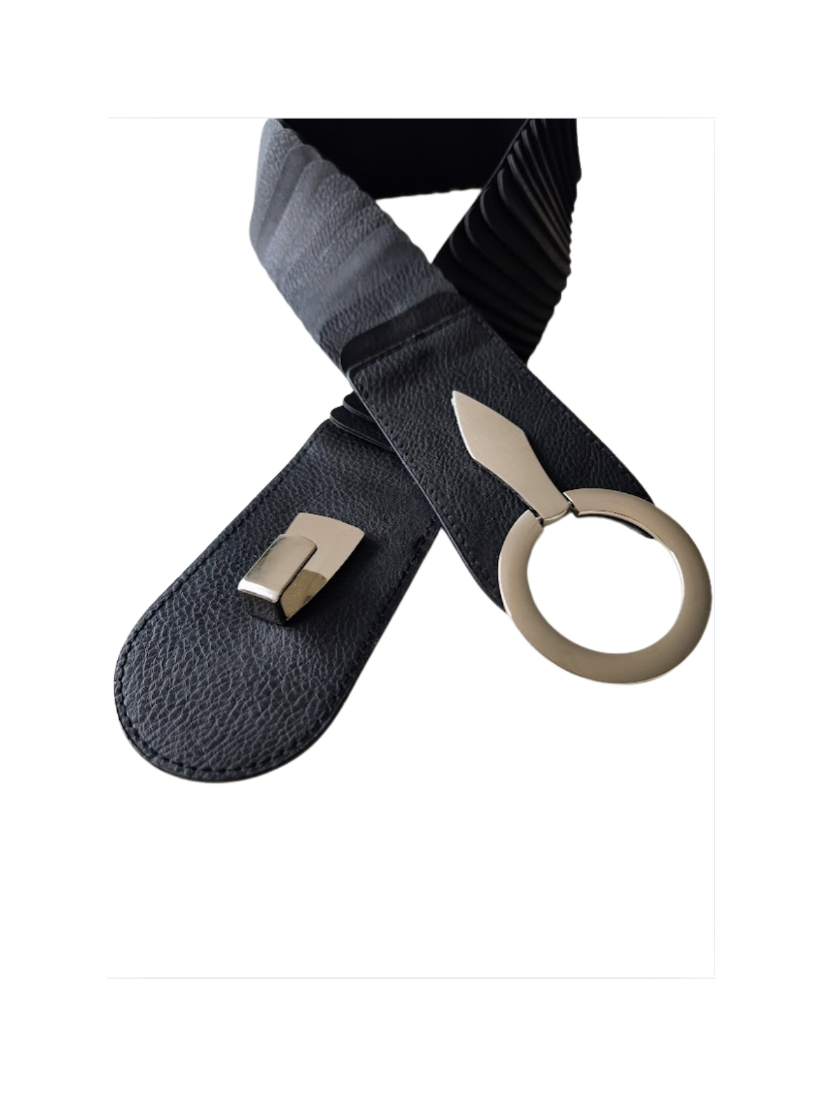 Accessoire de mode ceinture noire l 2 vue de près l Tilleulmenthe mode boutique de vêtements femme en ligne