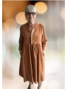 Robe longue Camel velours 100% Coton l 1 vue portée l Tilleulmenthe mode boutique de vêtements femme en ligne