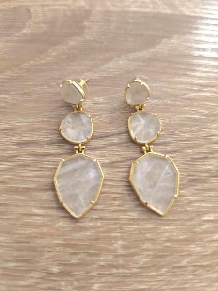 Boucles d'oreille pierres naturelles et acier doré l 3 vue de près l Tilleulmenthe mode boutique de vêtements femme en ligne