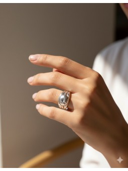 Bague marque Ciclon 3 anneaux plaqué argent l 1 vue portée l Tilleulmenthe mode boutique de vêtements femme en ligne