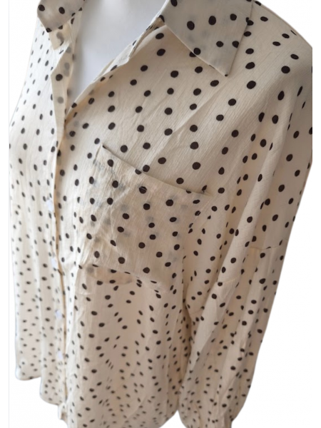 Chemise femme ebige à pois choco l 3 vue rapprochée l Tilleulmenthe mode boutique de vêtements femme en ligne