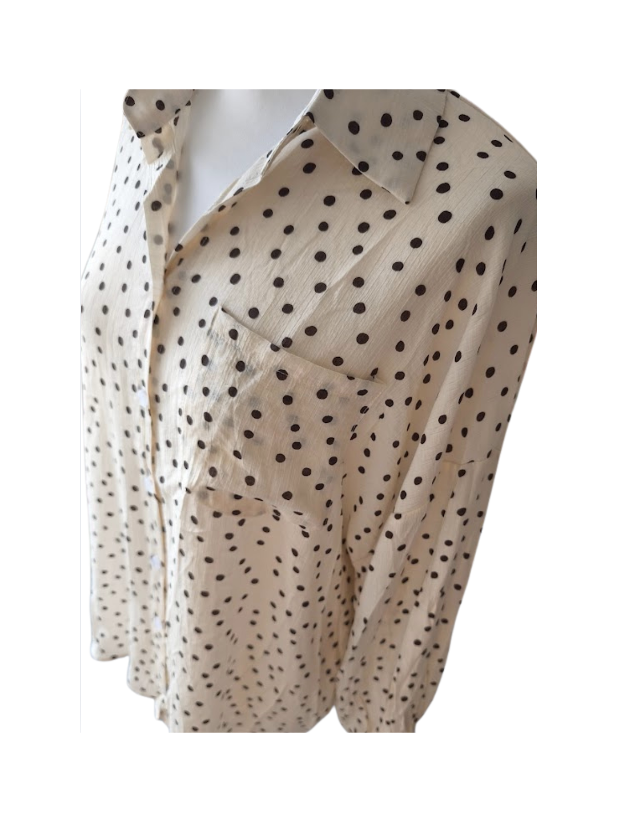 Chemise femme ebige à pois choco l 3 vue rapprochée l Tilleulmenthe mode boutique de vêtements femme en ligne